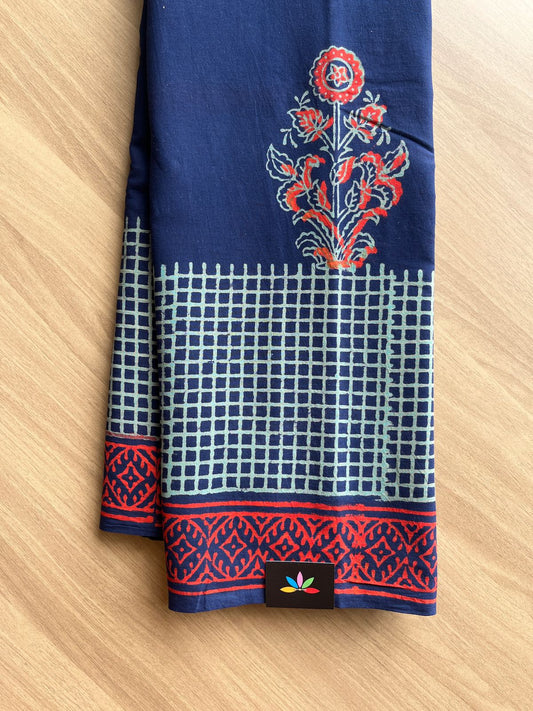 Handblock Printed Mul Cotton Saree-21299-21300
