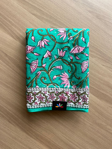 Handblock Printed Mul Cotton Saree-21301-21302