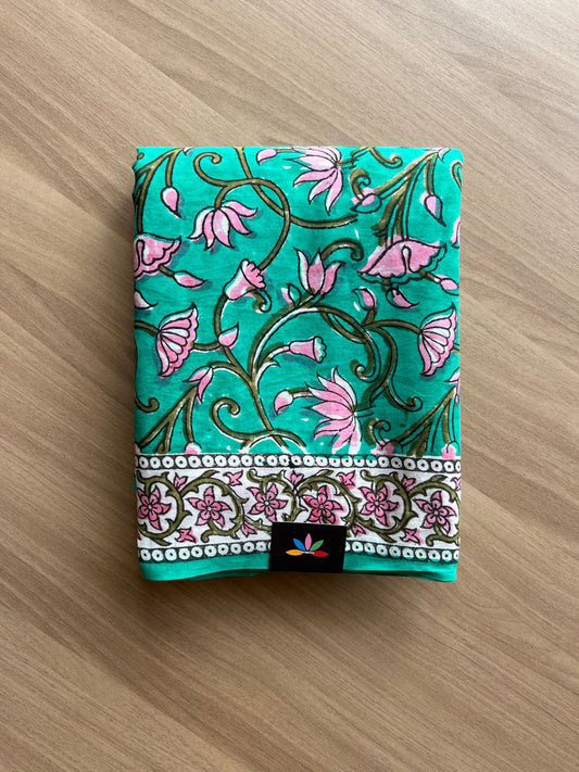 Handblock Printed Mul Cotton Saree-21301-21302
