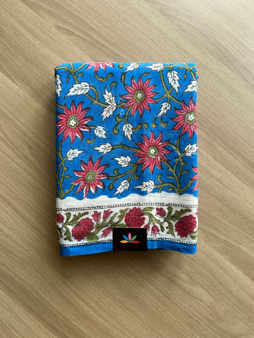 Handblock Printed Mul Cotton Saree-21303-21304