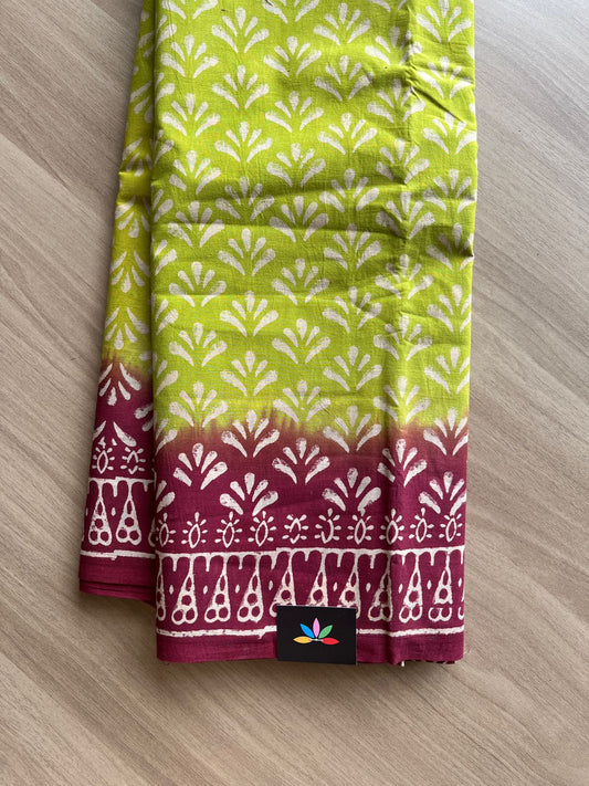 Handblock Printed Mul Cotton Saree-21325-21326
