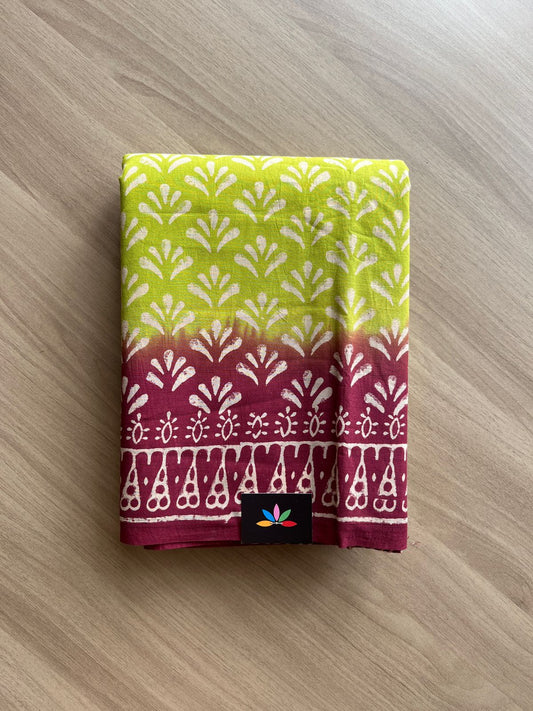 Handblock Printed Mul Cotton Saree-21325-21326