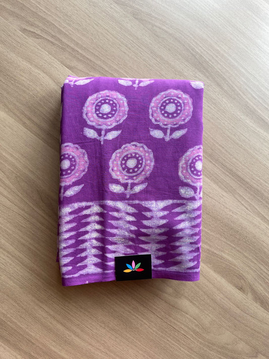 Handblock Printed Mul Cotton Saree-21339-21340