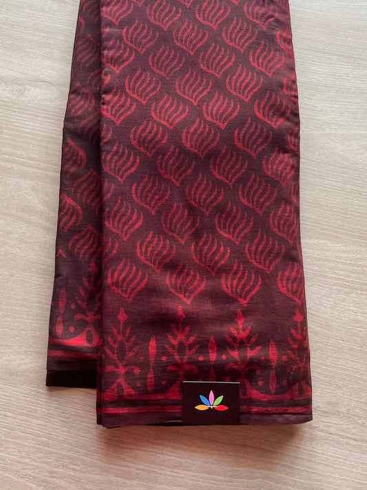 Akola Handblock Printed Mul Cotton Saree -13004