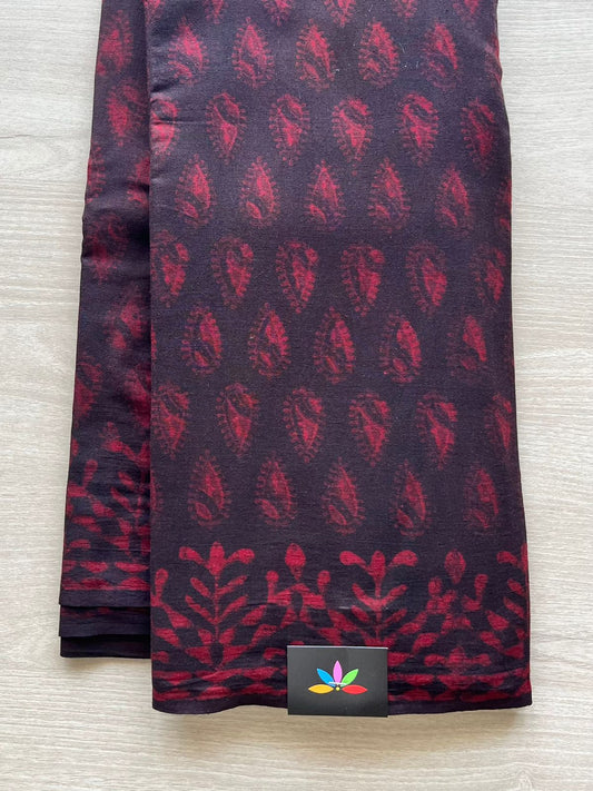 Akola Handblock Printed Mul Cotton Saree -13017