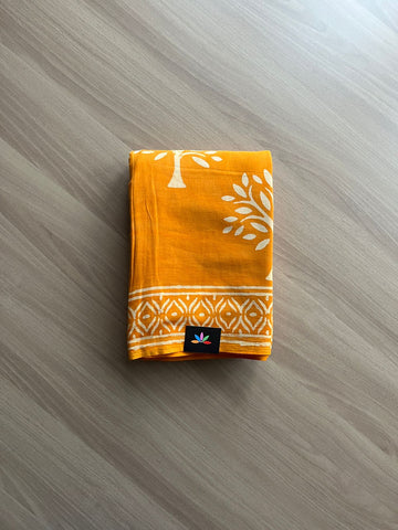 Akola Handblock Printed Mul Cotton Saree -14592