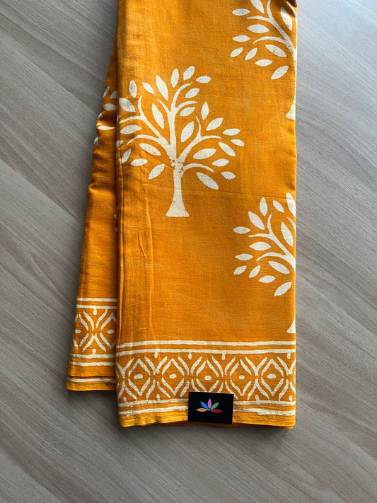 Akola Handblock Printed Mul Cotton Saree -14592