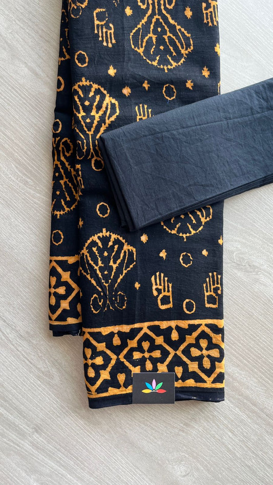 Block Printed Mul Cotton Saree-24455