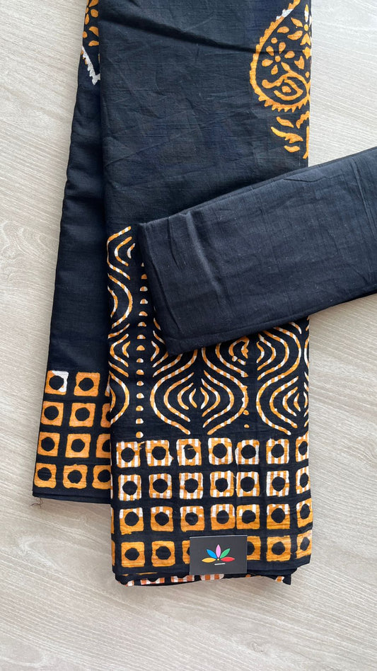 Block Printed Mul Cotton Saree-24456
