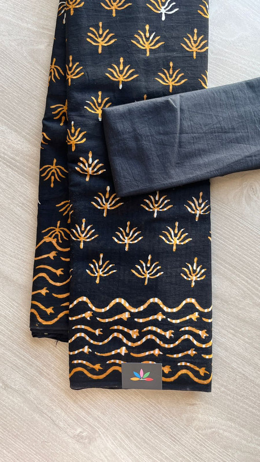 Block Printed Mul Cotton Saree-24459
