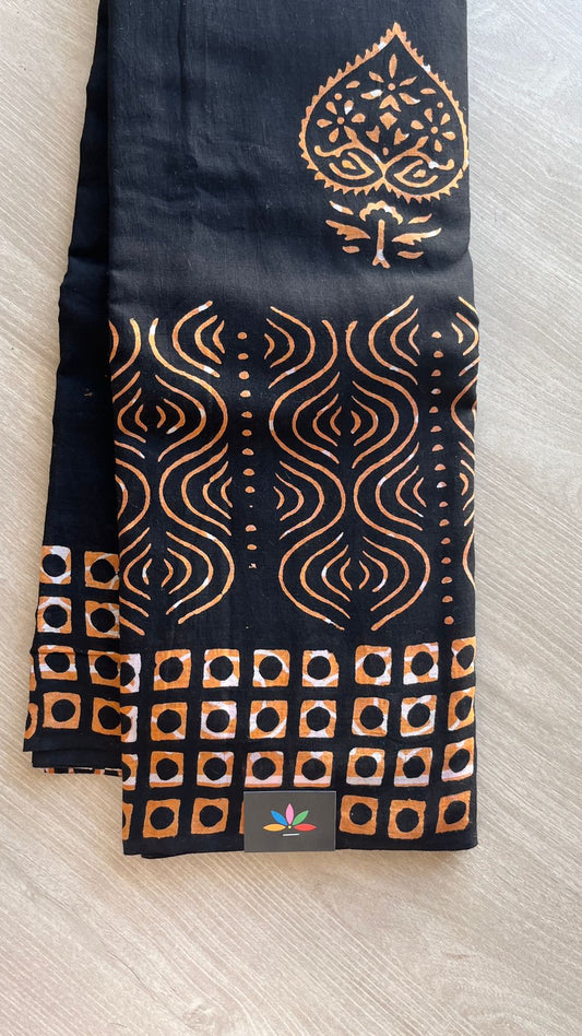 Block Printed Mul Cotton Saree-24460