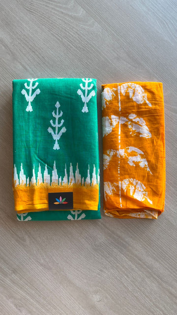 Screen Printed Mul Cotton Saree-24466