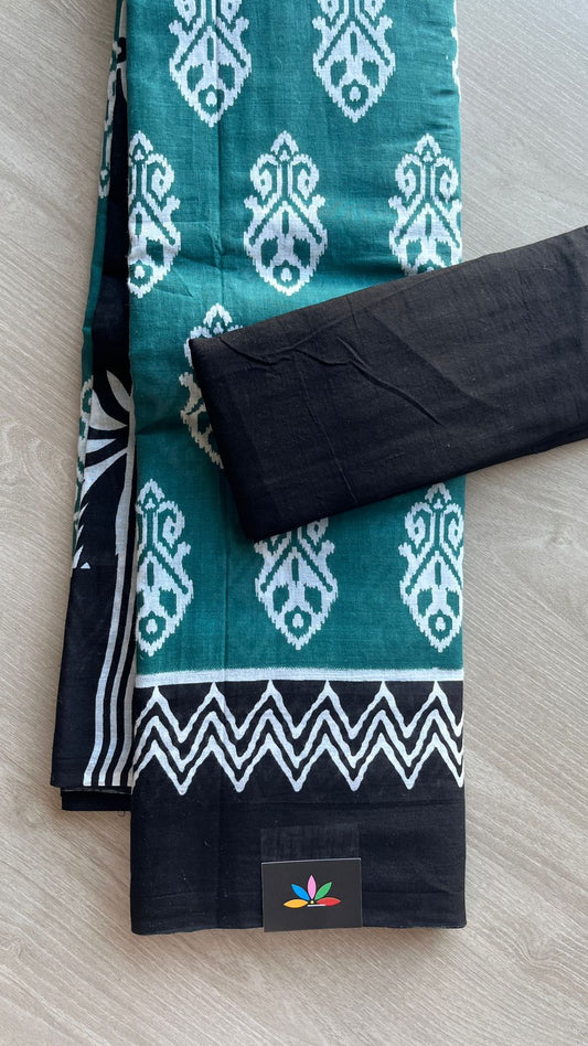 Screen Printed Mul Cotton Saree-24468