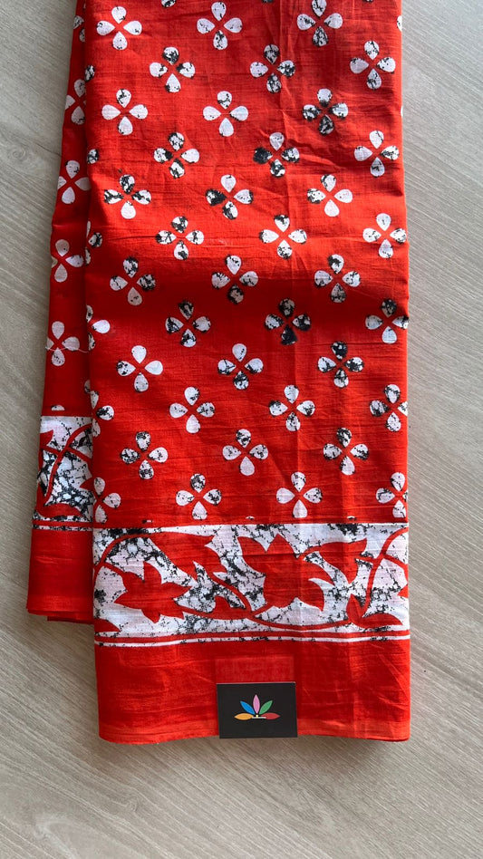 Screen Printed Mul Cotton Saree-24469
