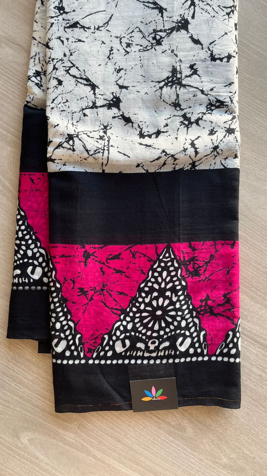 Screen Printed Mul Cotton Saree-24470