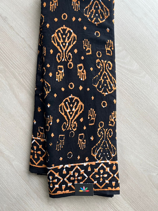 Block Printed Mul Cotton Saree-24475