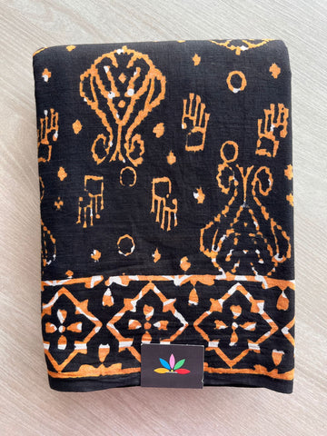 Block Printed Mul Cotton Saree-24475