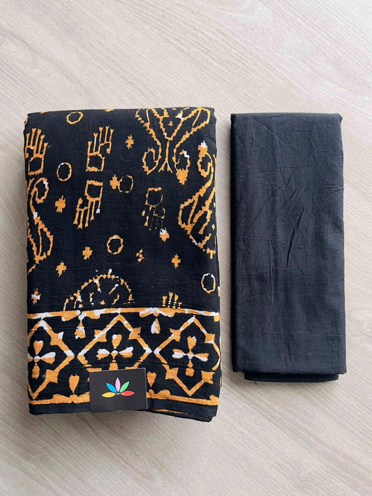 Block Printed Mul Cotton Saree-24483