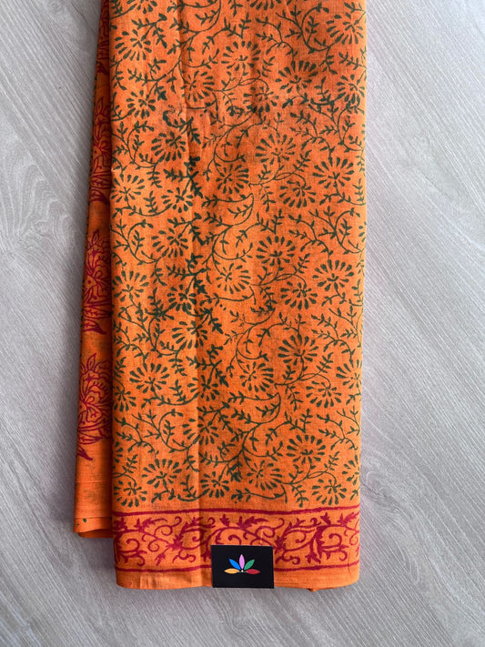 Bagh Handblock Print Mul Cotton Saree -26828