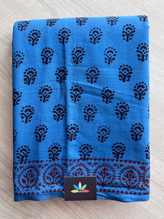 Bagh Handblock Print Mul Cotton Saree -26829