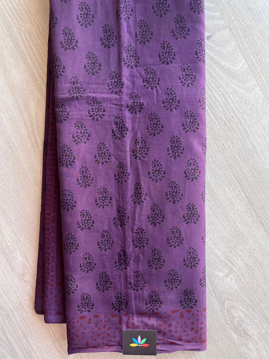 Bagh Handblock Print Mul Cotton Saree -26830