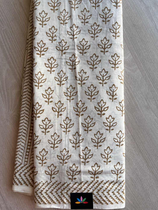 Bagh Handblock Print Mul Cotton Saree -26831