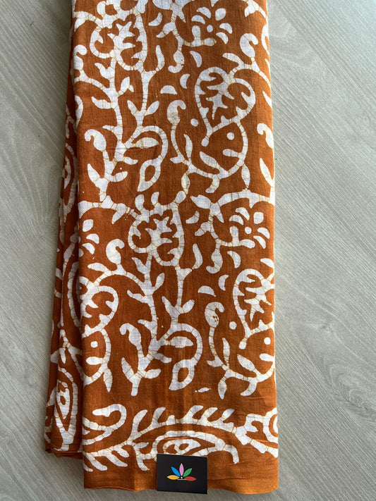 Batik Print Mul Cotton Saree -26838