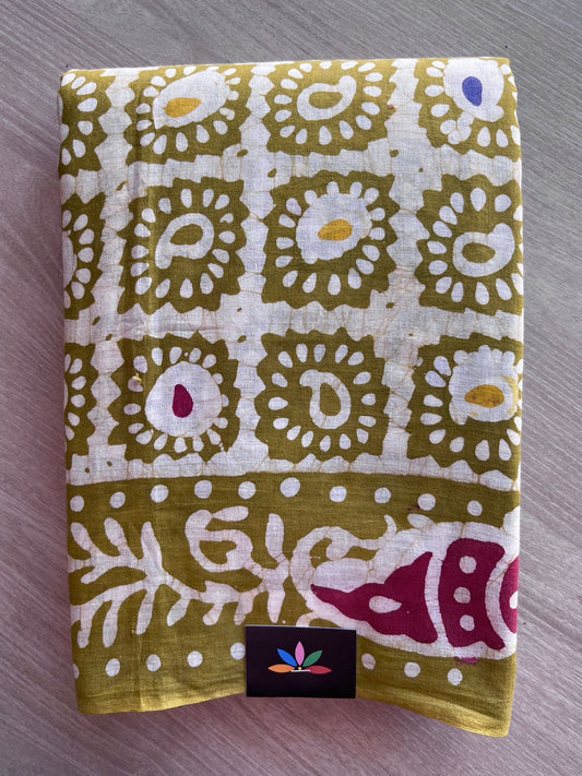 Batik Print Mul Cotton Saree -26839