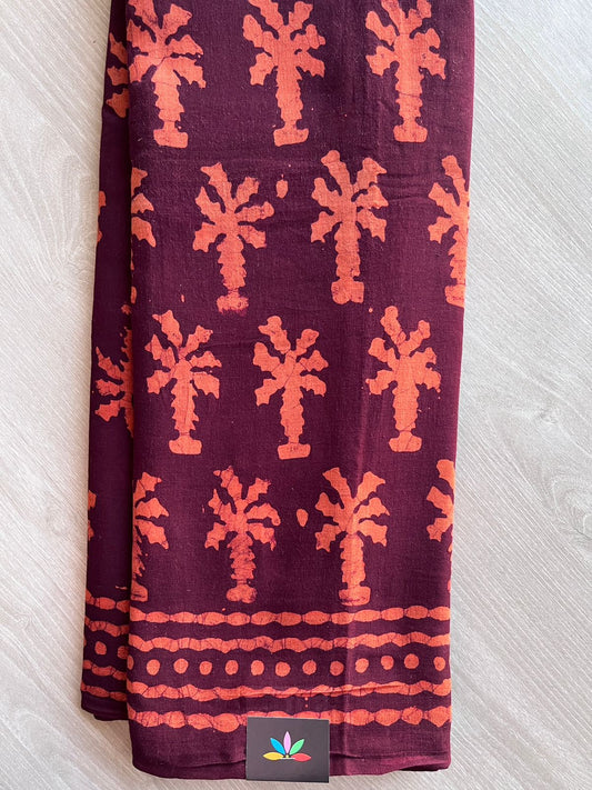 Batik Print Mul Cotton Saree -26840