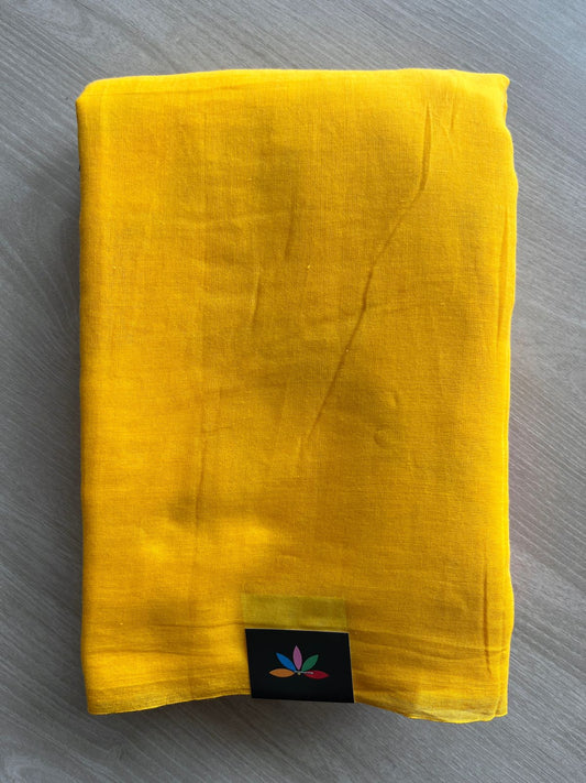 Hand Brush Printed Feather Light Mul Cotton Saree - 28356