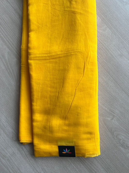 Hand Brush Printed Feather Light Mul Cotton Saree - 28356