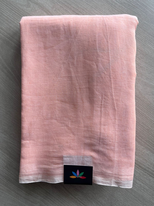 Hand Brush Printed Feather Light Mul Cotton Saree - 28359