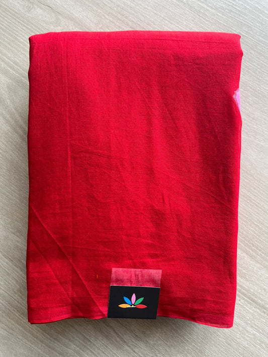 Hand Brush Printed Feather Light Mul Cotton Saree - 28365 / 28378