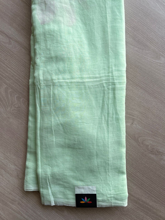 Hand Brush Printed Feather Light Mul Cotton Saree - 28368 / 28380