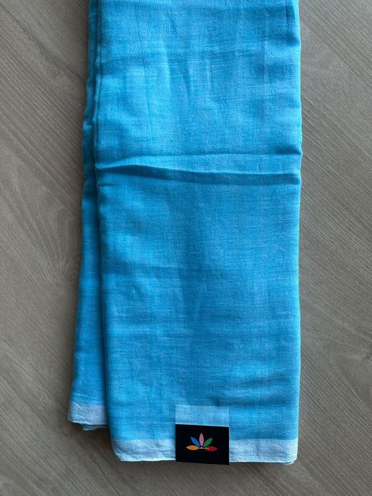 Plain Feather Light Mul Cotton Saree (Without blouse) -28383_28384