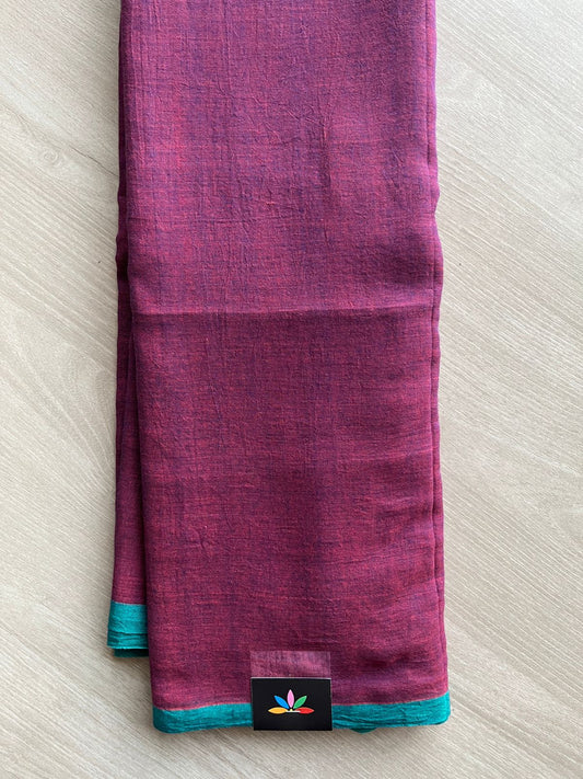 Plain Feather Light Mul Cotton Saree (Without blouse)-28389_28390