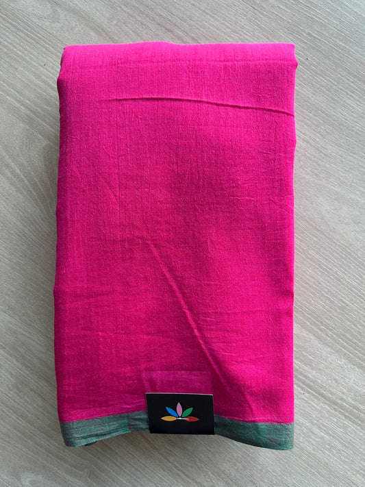 Plain Feather Light Mul Cotton Saree (Without blouse)-28391_28392