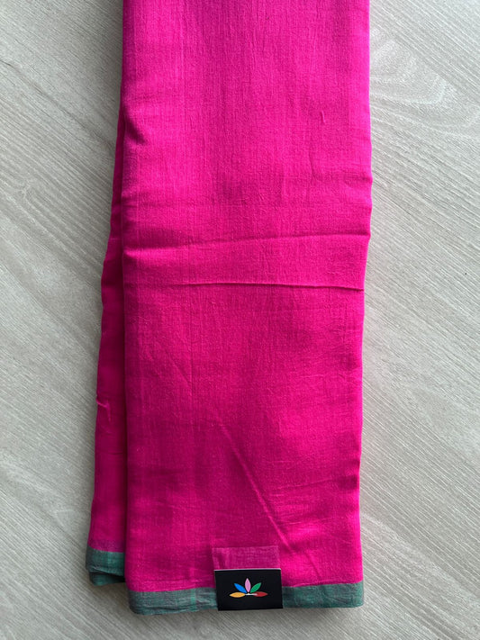 Plain Feather Light Mul Cotton Saree (Without blouse)-28391_28392