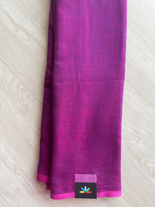 Plain Feather Light Mul Cotton Saree (Without blouse) -28416-28417