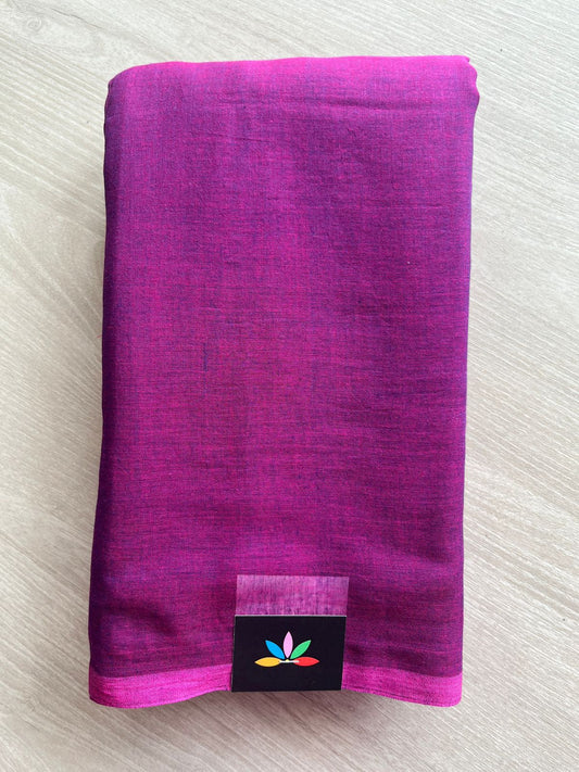 Plain Feather Light Mul Cotton Saree (Without blouse) -28416-28417