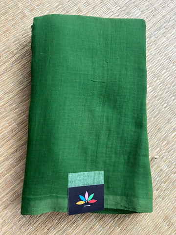 Plain Feather Light Mul Cotton Saree (Without blouse) - 32869