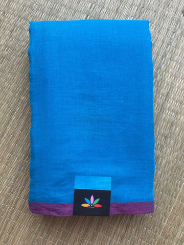 Plain Feather Light Mul Cotton Saree (Without blouse) - 32883_32884