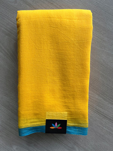 Plain Feather Light Mul Cotton Saree (Without blouse) - 32919_32920