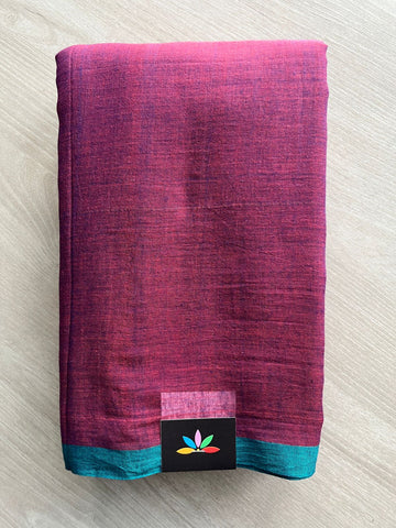 Plain Feather Light Mul Cotton Saree (Without blouse) - 32923_32924
