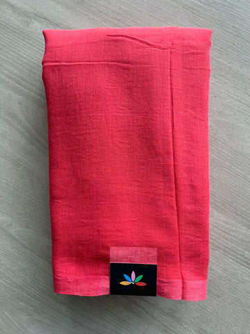 Plain Feather Light Mul Cotton Saree (Without blouse) - 32927_32928