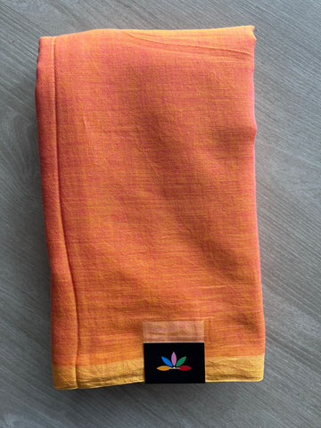 Plain Feather Light Mul Cotton Saree (Without blouse) - 32929_32930