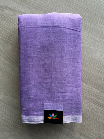 Plain Feather Light Mul Cotton Saree (Without blouse) - 32931_32932