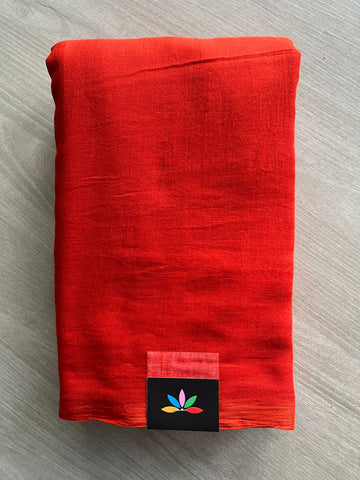 Plain Feather Light Mul Cotton Saree (Without blouse) - 32933_32934