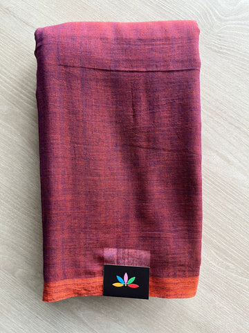 Plain Feather Light Mul Cotton Saree (Without blouse) - 32935_32936