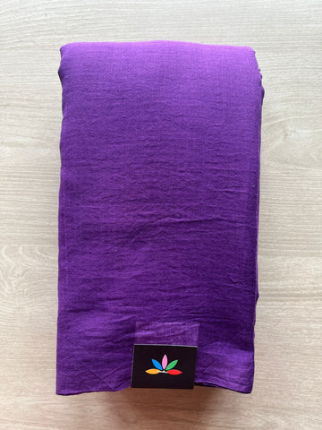Metallic Purple Plain Feather Light Mul Cotton Saree (Without blouse) - 32997-32998